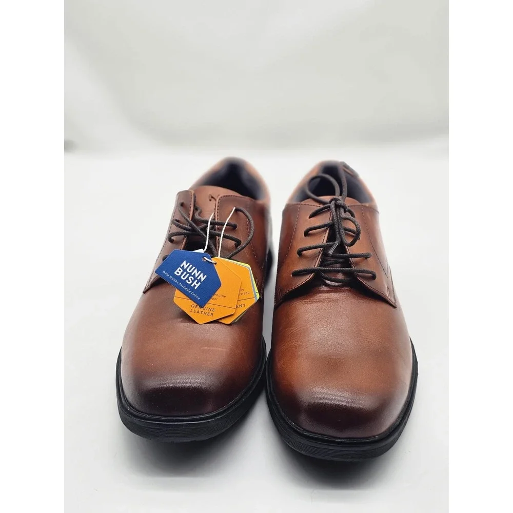Nunn Bush Oxford Mens 11M Brown New Leather KORE Comfort Gel 84942-221 Shoe